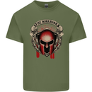 The Warrior Gym Spartan Helmet Bodybuilding Mens Cotton T-Shirt Tee Top Military Green