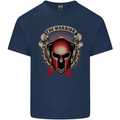 The Warrior Gym Spartan Helmet Bodybuilding Mens Cotton T-Shirt Tee Top Navy Blue