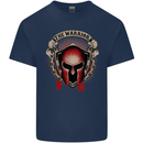 The Warrior Gym Spartan Helmet Bodybuilding Mens Cotton T-Shirt Tee Top Navy Blue