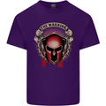 The Warrior Gym Spartan Helmet Bodybuilding Mens Cotton T-Shirt Tee Top Purple