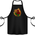 The Welsh Flag Fire Effect Wales Cotton Apron 100% Organic Black