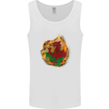 The Welsh Flag Fire Effect Wales Mens Vest Tank Top White