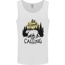 The Woods Calling Camping Trekking Bear Mens Vest Tank Top White