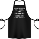 There Are Three Fish Sizes Funny Fishing Cotton Apron 100% Organic Black