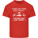 There Are Three Fish Sizes Funny Fishing Kids T-Shirt Childrens Red