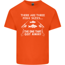 There Are Three Fish Sizes Funny Fishing Mens Cotton T-Shirt Tee Top Orange