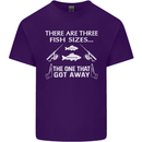 There Are Three Fish Sizes Funny Fishing Mens Cotton T-Shirt Tee Top Purple