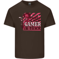 There's a New Gamer in Town Gaming Mens Cotton T-Shirt Tee Top Dark Chocolate