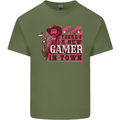There's a New Gamer in Town Gaming Mens Cotton T-Shirt Tee Top Military Green