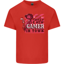 There's a New Gamer in Town Gaming Mens Cotton T-Shirt Tee Top Red