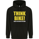 Think Bike! Cycling Biker Motorbike Bicycle Mens 80% Cotton Hoodie Black
