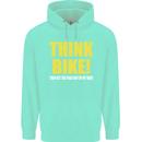 Think Bike! Cycling Biker Motorbike Bicycle Mens 80% Cotton Hoodie Peppermint
