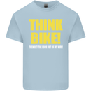 Think Bike! Cycling Biker Motorbike Bicycle Mens Cotton T-Shirt Tee Top Light Blue