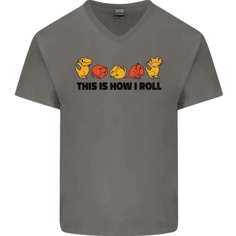 This Is How I Roll RPG Role Playing Game Mens V-Neck Cotton T-Shirt Charcoal