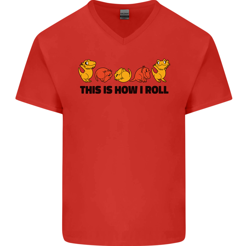 This Is How I Roll RPG Role Playing Game Mens V-Neck Cotton T-Shirt Red