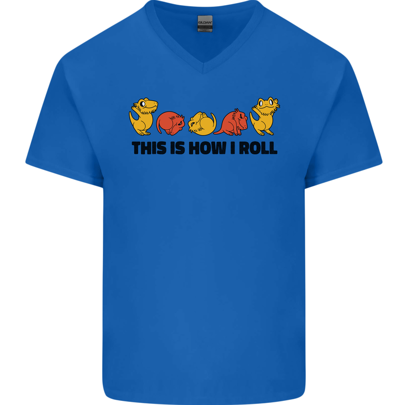 This Is How I Roll RPG Role Playing Game Mens V-Neck Cotton T-Shirt Royal Blue