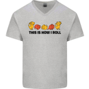 This Is How I Roll RPG Role Playing Game Mens V-Neck Cotton T-Shirt Sports Grey