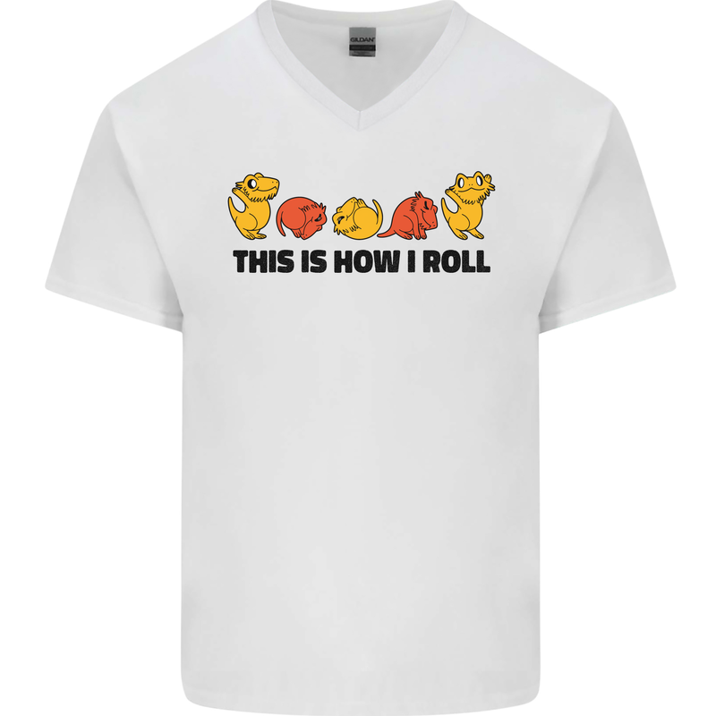 This Is How I Roll RPG Role Playing Game Mens V-Neck Cotton T-Shirt White
