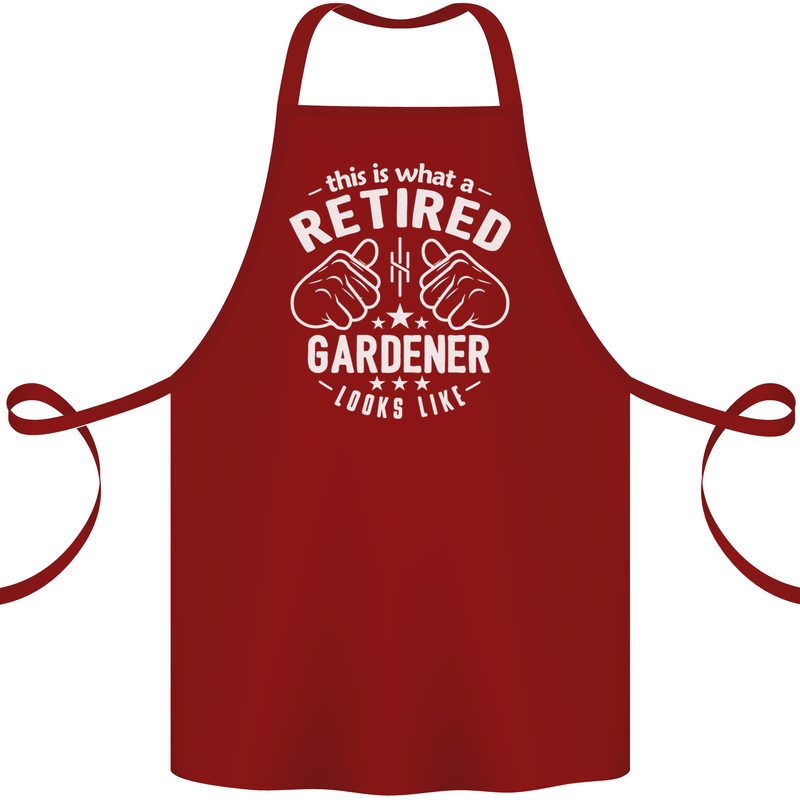 This Is What a Retired Gardener Looks Like Cotton Apron 100% Organic Maroon