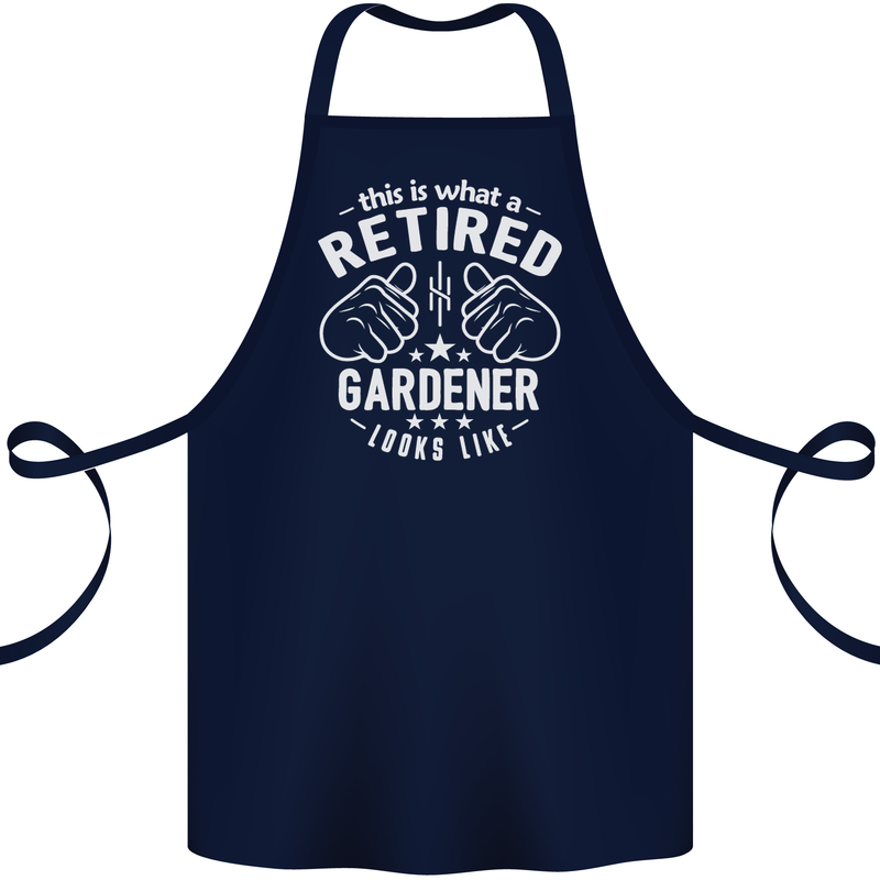 This Is What a Retired Gardener Looks Like Cotton Apron 100% Organic Navy Blue