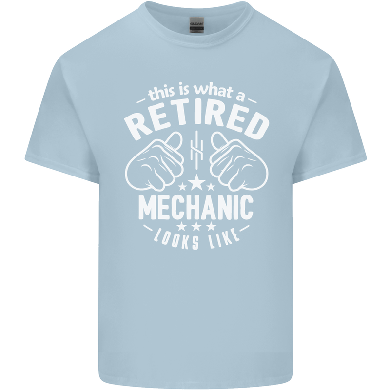 This Is What a Retired Mechanic Looks Like Mens Cotton T-Shirt Tee Top Light Blue