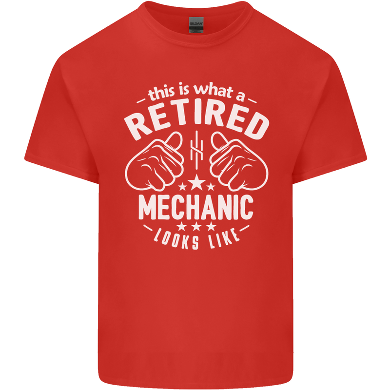 This Is What a Retired Mechanic Looks Like Mens Cotton T-Shirt Tee Top Red
