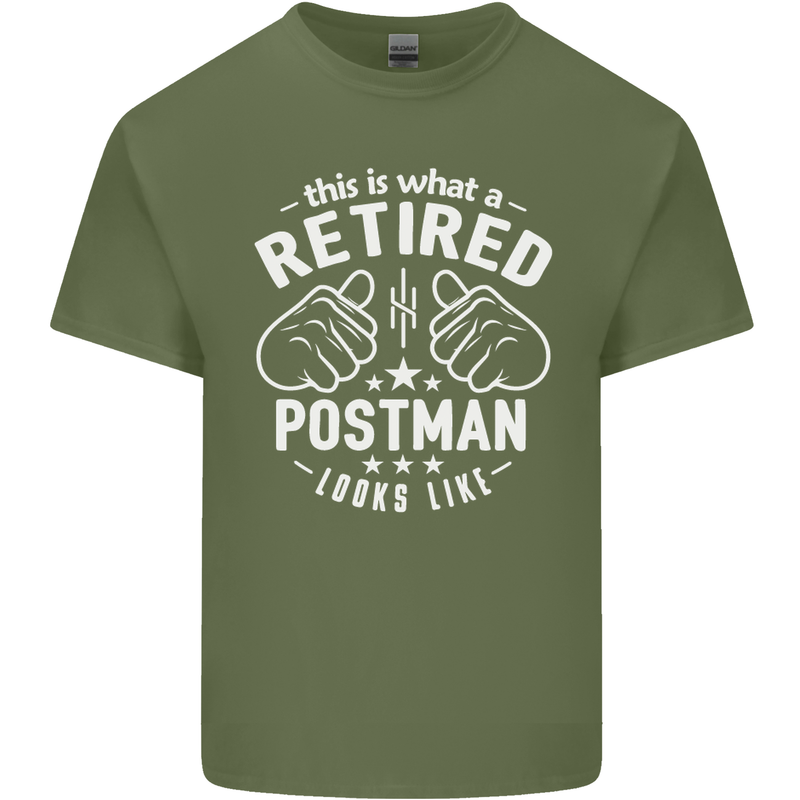 This Is What a Retired Postman Looks Like Mens Cotton T-Shirt Tee Top Military Green