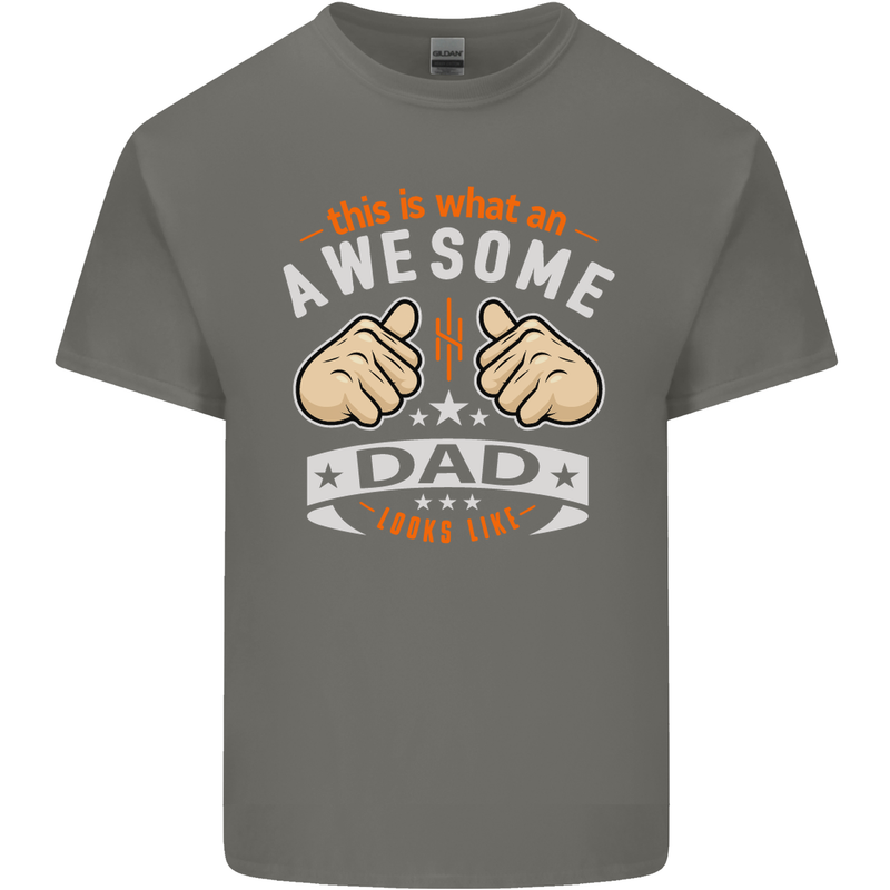 This Is What an Awesome Dad Father's Day Mens Cotton T-Shirt Tee Top Charcoal