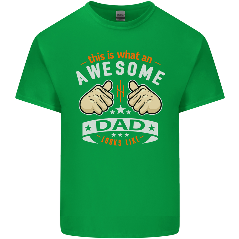 This Is What an Awesome Dad Father's Day Mens Cotton T-Shirt Tee Top Irish Green