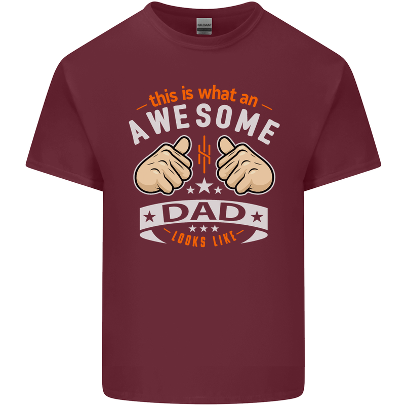This Is What an Awesome Dad Father's Day Mens Cotton T-Shirt Tee Top Maroon