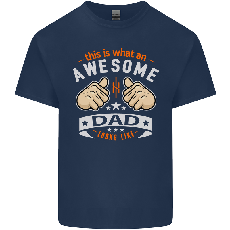 This Is What an Awesome Dad Father's Day Mens Cotton T-Shirt Tee Top Navy Blue