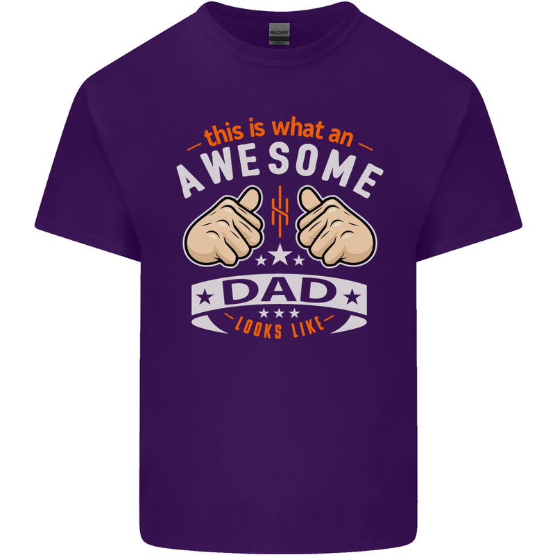 This Is What an Awesome Dad Father's Day Mens Cotton T-Shirt Tee Top Purple