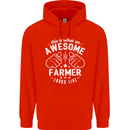 This Is What an Awesome Farmer Looks Like Mens 80% Cotton Hoodie Bright Red