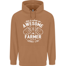 This Is What an Awesome Farmer Looks Like Mens 80% Cotton Hoodie Caramel Latte