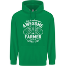 This Is What an Awesome Farmer Looks Like Mens 80% Cotton Hoodie Irish Green