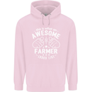 This Is What an Awesome Farmer Looks Like Mens 80% Cotton Hoodie Light Pink