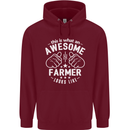 This Is What an Awesome Farmer Looks Like Mens 80% Cotton Hoodie Maroon
