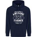 This Is What an Awesome Farmer Looks Like Mens 80% Cotton Hoodie Navy Blue
