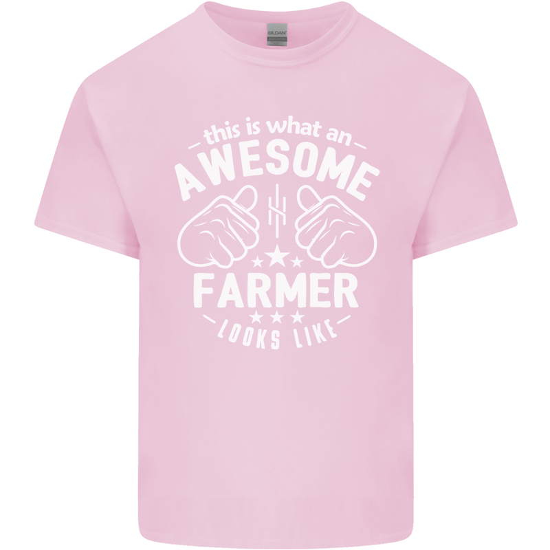 This Is What an Awesome Farmer Looks Like Mens Cotton T-Shirt Tee Top Light Pink