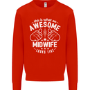 This Is What an Awesome Midwife Looks Like Mens Sweatshirt Jumper Bright Red