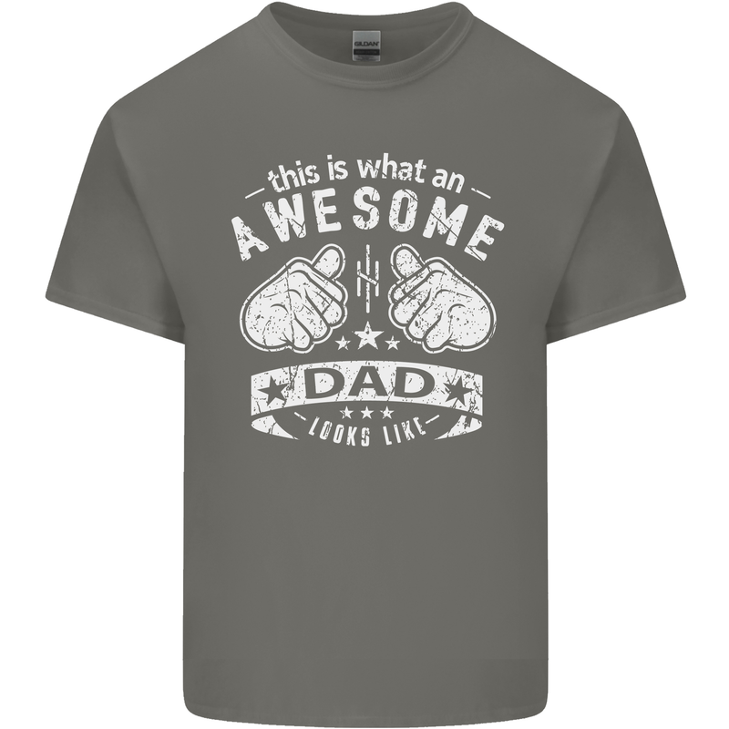 This is What an Awesome Dad Looks Like Mens Cotton T-Shirt Tee Top Charcoal
