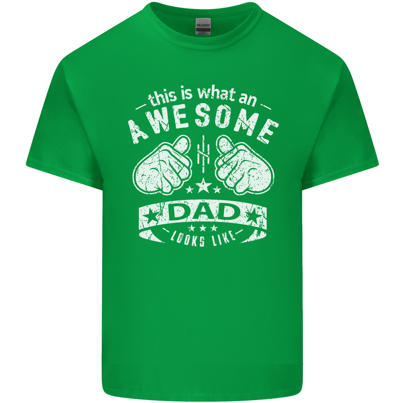 This is What an Awesome Dad Looks Like Mens Cotton T-Shirt Tee Top Irish Green