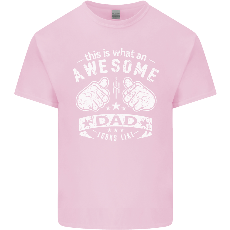 This is What an Awesome Dad Looks Like Mens Cotton T-Shirt Tee Top Light Pink