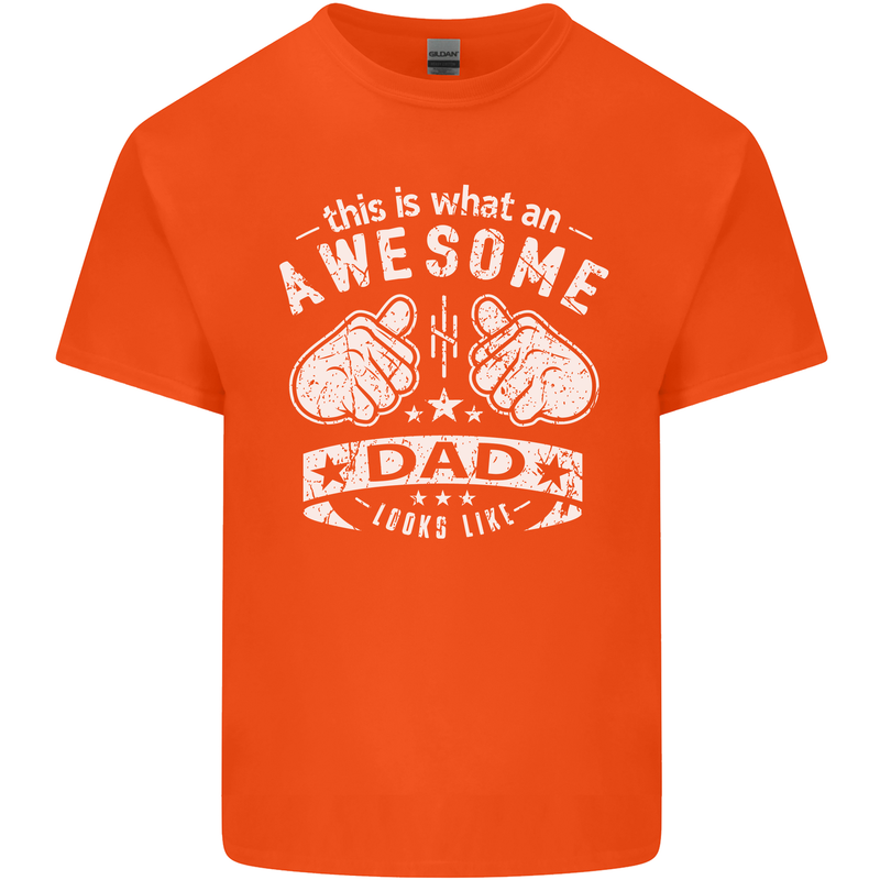 This is What an Awesome Dad Looks Like Mens Cotton T-Shirt Tee Top Orange