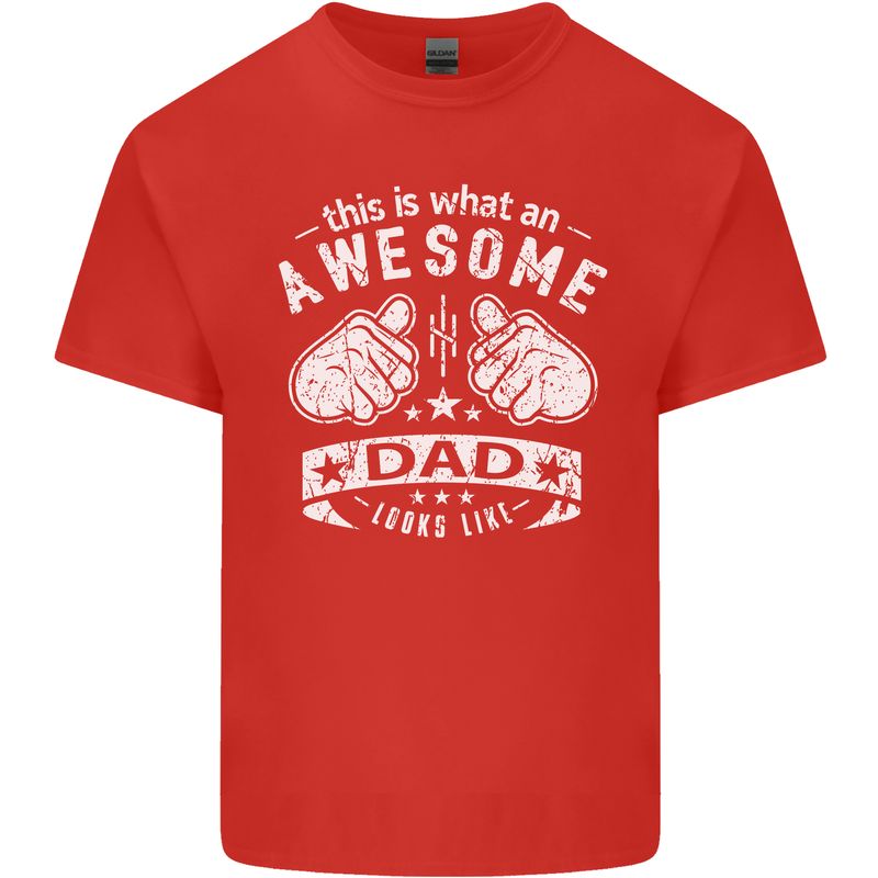 This is What an Awesome Dad Looks Like Mens Cotton T-Shirt Tee Top Red