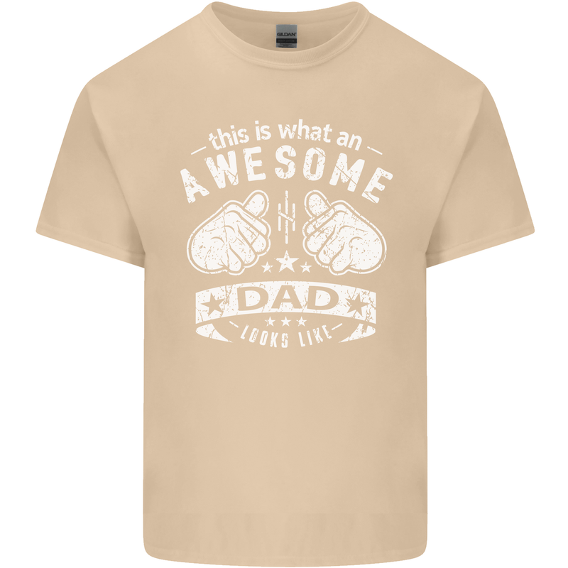 This is What an Awesome Dad Looks Like Mens Cotton T-Shirt Tee Top Sand