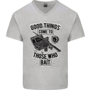 Those Who Bait Fishing Fisherman Funny Mens V-Neck Cotton T-Shirt Sports Grey