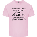 Three Fish Sizes Funny Fishing Fisherman Kids T-Shirt Childrens Light Pink