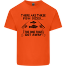 Three Fish Sizes Funny Fishing Fisherman Kids T-Shirt Childrens Orange