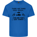 Three Fish Sizes Funny Fishing Fisherman Kids T-Shirt Childrens Royal Blue